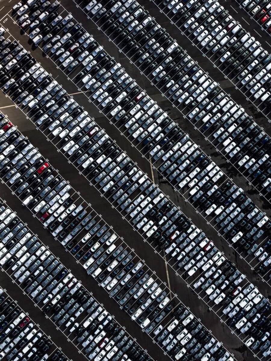 Full parking lot from above