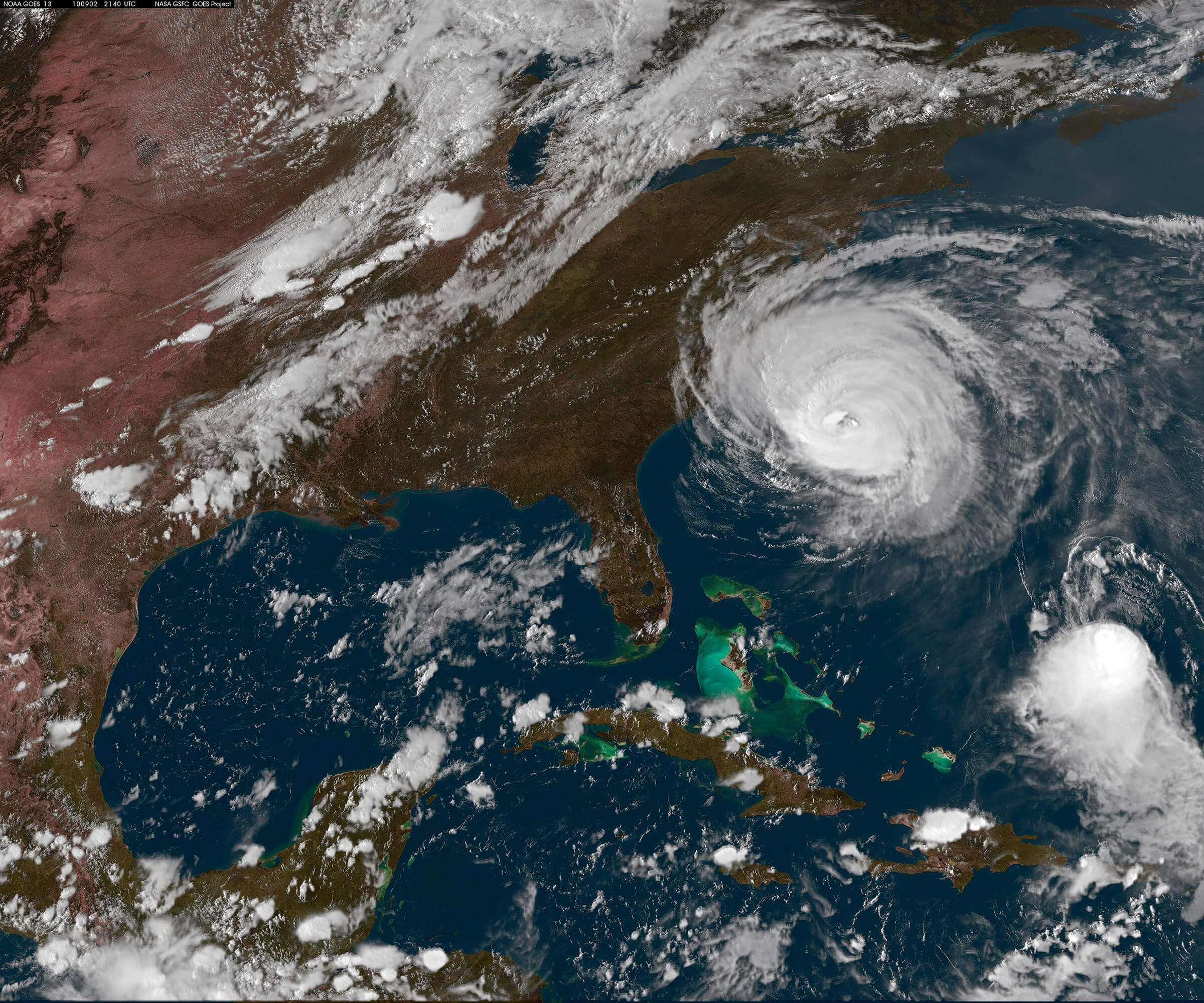 Hurricane near US from space